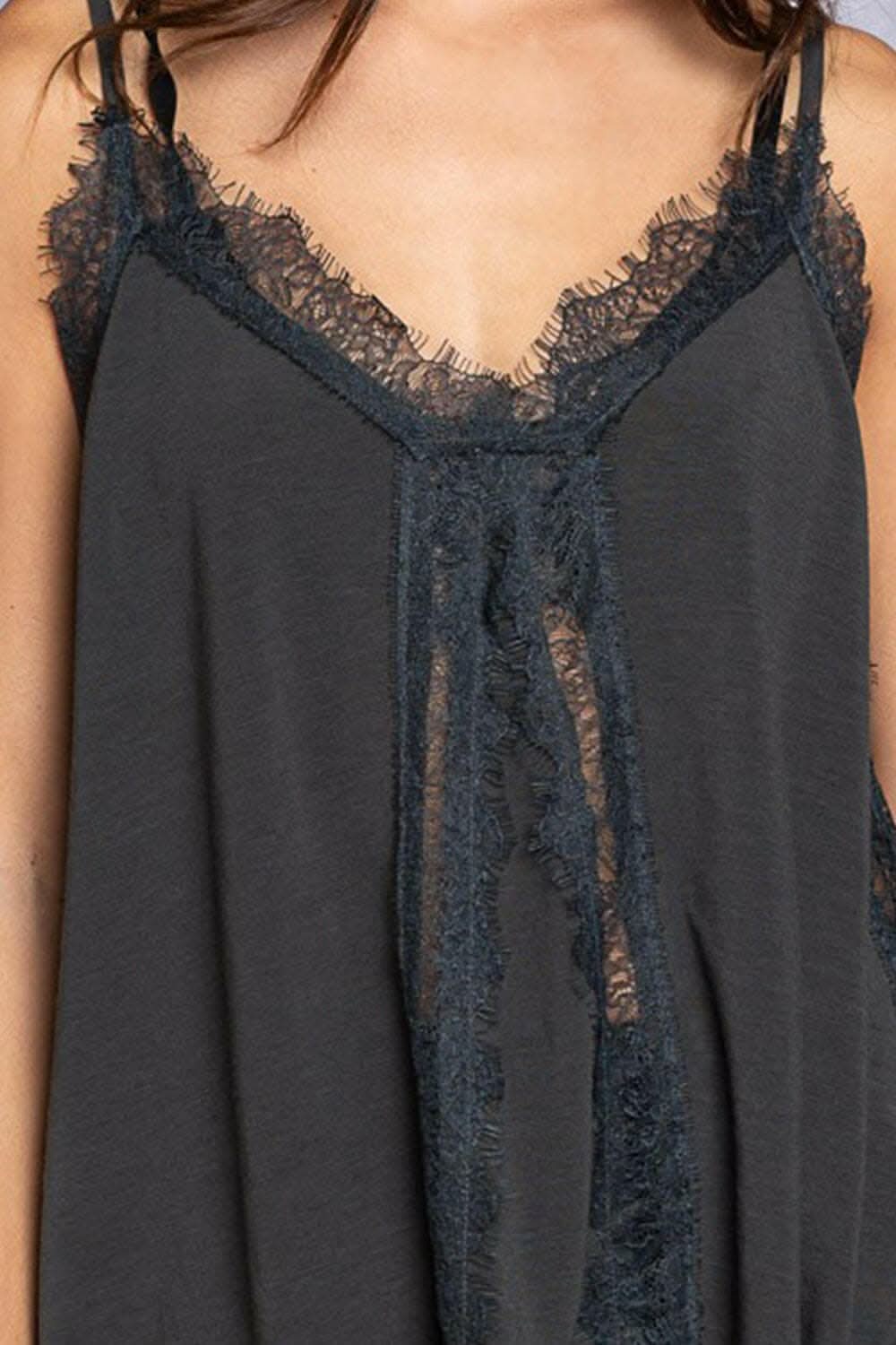 POL Lace Detail V-Neck Cami - Love Salve